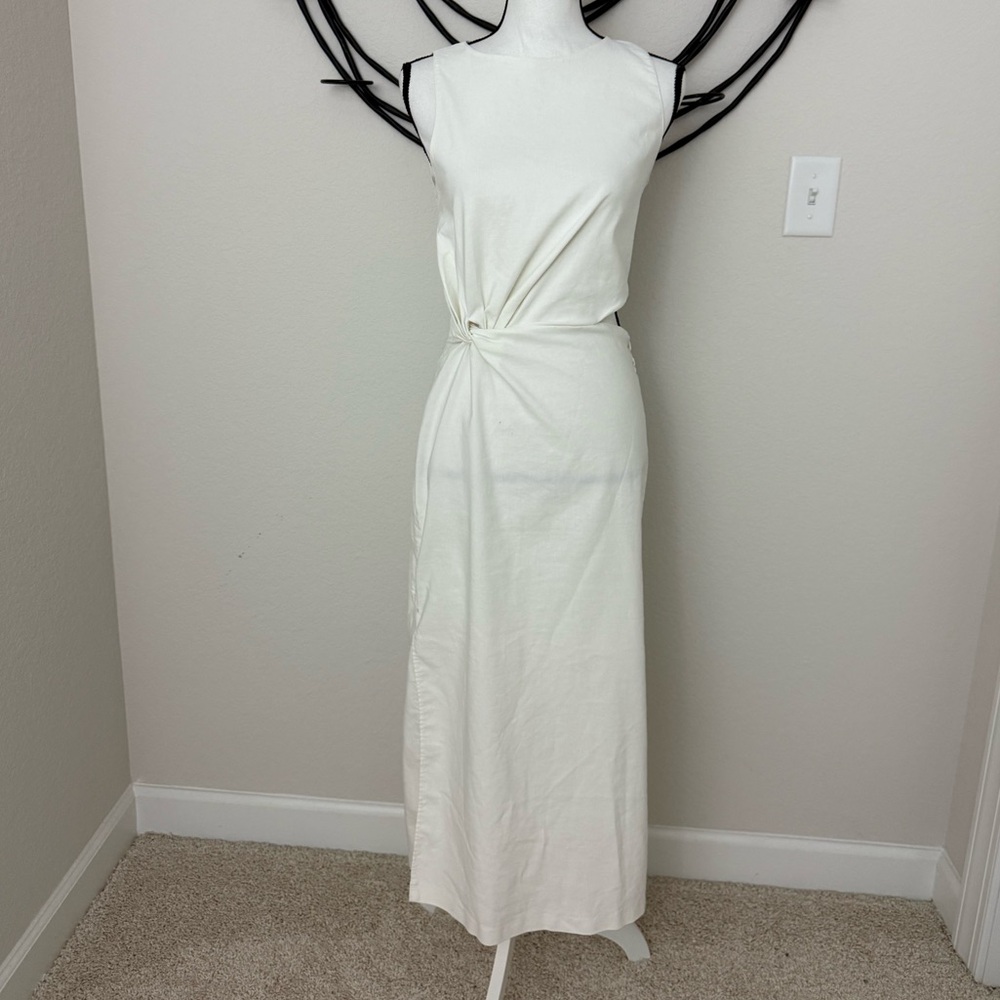 Zara White cutout Sleeveless Dress
